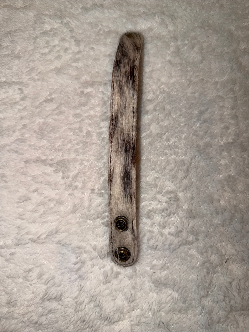 Faux Fur Bracelet Strap in Neutral Brown